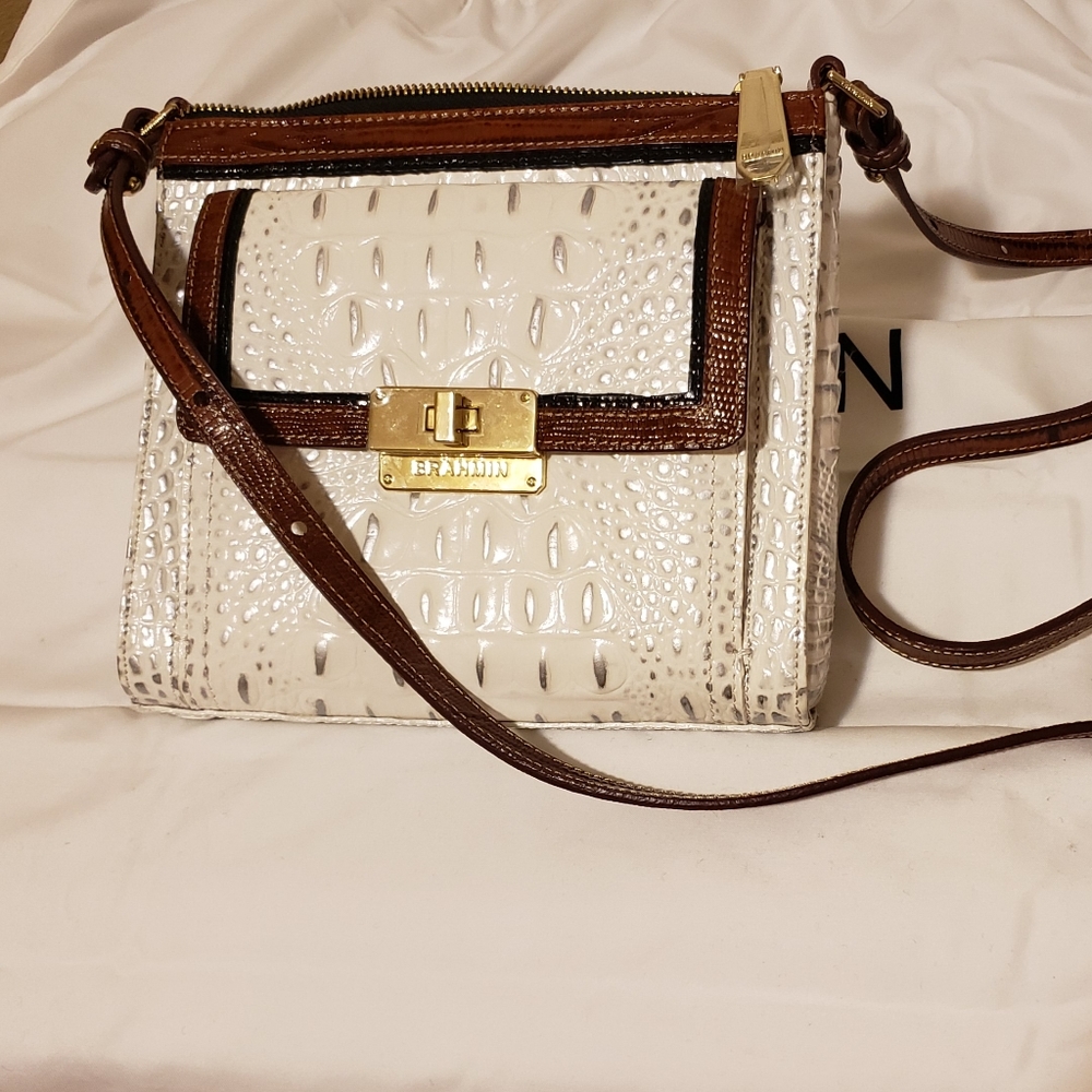 Brahmin Mimosa Halo Amado Crossbody Mint Condition